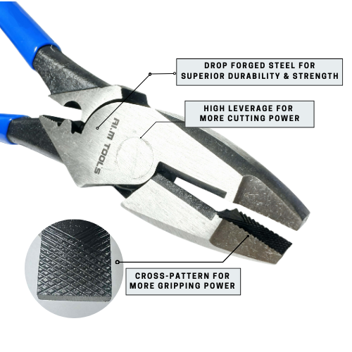 AI.M Tools Lineman Crimping Plier Industrial Grade 9.5 inch Heavy Duty